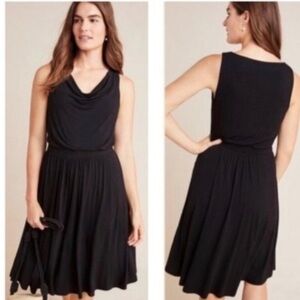 Anthropologie Dress Maeve Brianne Black Cowl Neck Size Small